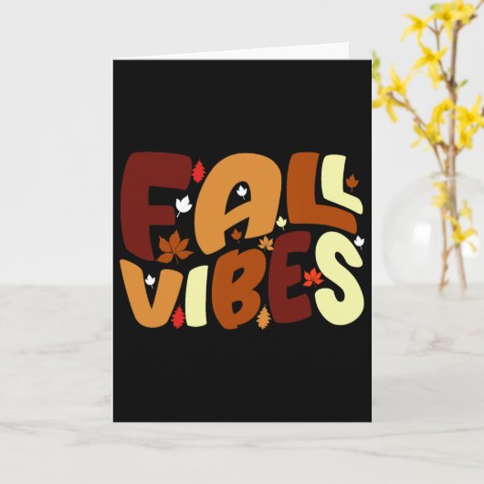 Retro-Herbstgefühle Dankbare Vibes Herbst Groovy D Karte (Gelbe Blume)