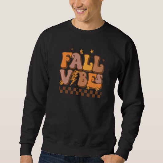 Retro Herbstgefühle Leopard Blitz Herbst Tha Sweatshirt (Vorderseite)