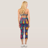 Retro-Herbstlaub Capri Leggings (Rückseite)