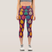 Retro-Herbstlaub Capri Leggings (Vorderseite)