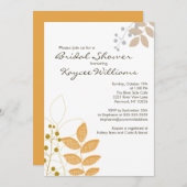 Retro Herbstlaub Herbstdusche Einladung (Vorne/Hinten)