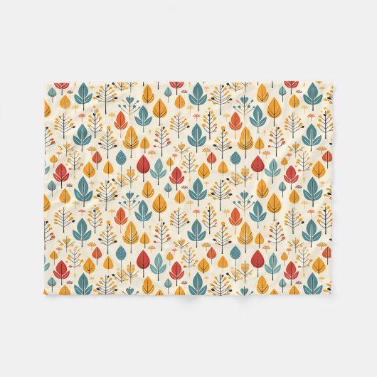 Retro-Herbstlaub Herbstleaves-Muster Fleecedecke (Vorderseite (Horizontal))