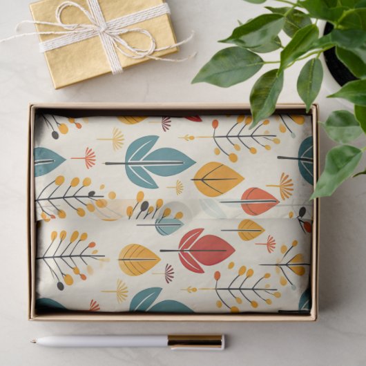 Retro-Herbstlaub Herbstleaves-Muster Seidenpapier (Geschenk)