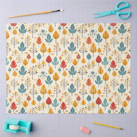 Retro-Herbstlaub Herbstleaves-Muster Seidenpapier (Basteln)