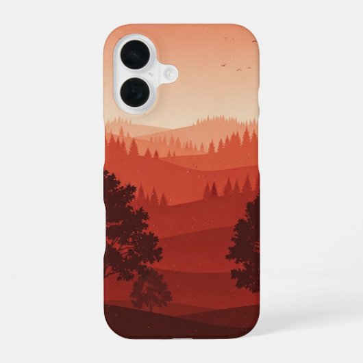 Retro-Herbstwald iPhone 16 Hülle (Rückseite)