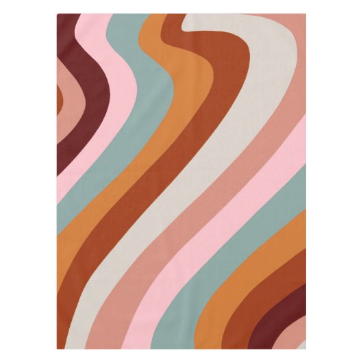 Retro-Herbstwirbel Tischdecke (Vorderseite)