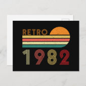 Retro hergestellt 1982 Geburtstag 40 Jahre alt Postkarte (Vorne/Hinten)