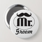 Retro Herr Bräutigam Hochzeitsabzeichen Button (Vorne & Hinten)