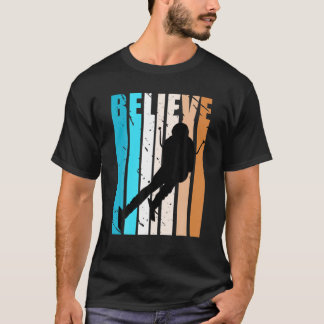 Retro Herren Skifahren Ski Winter Rennen Rennsport T-Shirt
