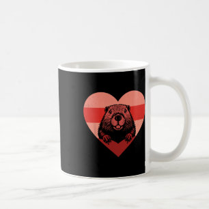 Retro Herz Biber Vintage Valentinstag Damen Herren Kaffeetasse