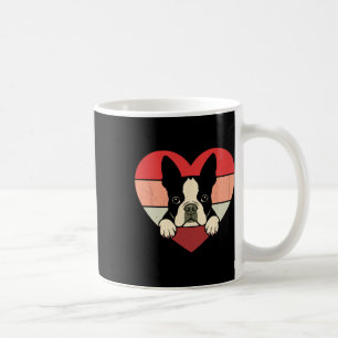 Retro-Herz Boston-Terrier-Hund Vintage-Valentinsta Kaffeetasse