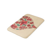 Retro Herz des Blumen-Liebesymbols Badematte (Schrägansicht)