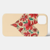 Retro Herz des Blumen-Liebesymbols Case-Mate iPhone Hülle (Rückseite (Horizontal))
