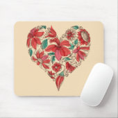 Retro Herz des Blumen-Liebesymbols Mousepad (Mit Mouse)