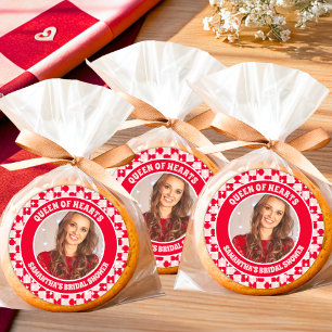 Retro Herz-Königin Brautparty-Foto Runder Aufkleber