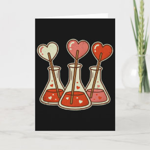 Retro-Herz-Labor-Chemie-Valentinstag-Wissenschaft Karte