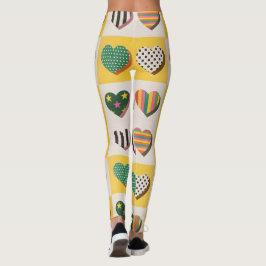 Retro-Herz-Raster Leggings