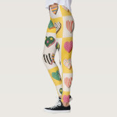Retro-Herz-Raster Leggings (Links)