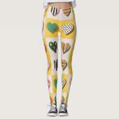 Retro-Herz-Raster Leggings (Vorderseite)