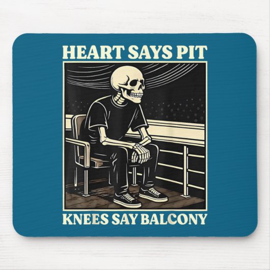Retro-Herz sagt Pit-Knie-Design Mousepad (Vorne)