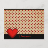 Retro-Herzen - Ich Liebe Sie * Postkarte (Vorderseite)