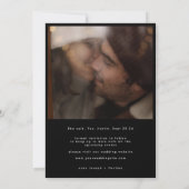 Retro-Herzen Schwarz-Weiß-Foto Moderne Hochzeit Save The Date (Rückseite)