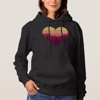 Retro Herzklopfen Im Freien Landschaft Hoodie
