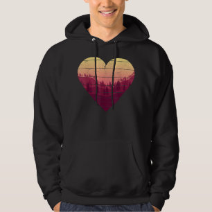 Retro Herzklopfen Im Freien Landschaft Hoodie