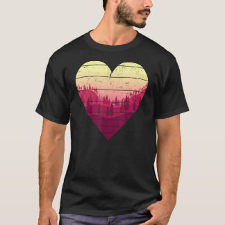 Retro Herzklopfen Im Freien Landschaft T-Shirt