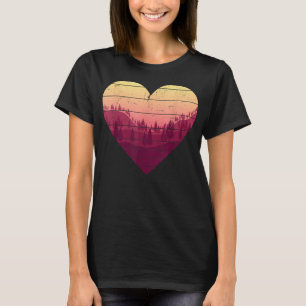 Retro Herzklopfen Im Freien Landschaft T-Shirt