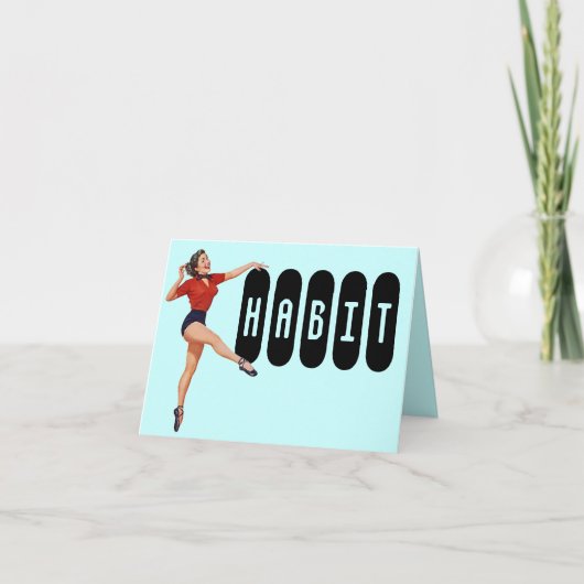 Retro Herzlichen Glückwunsch zum Kicken der Habit- Karte (Vorderseite)