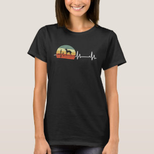 Retro Herzschlag Windhund Vintage Hund T-Shirt