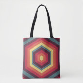 Retro Hex Sunset Tasche (Vorderseite)