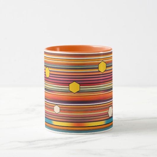 Retro Hexagon Stripes Tasse | Honigwabe (Zentrum)