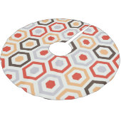 Retro Hexagone Polyester Weihnachtsbaumdecke (Schrägansicht)