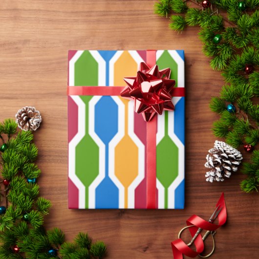 Retro Hexagons Geschenkpapier (Feiertagsgeschenk)