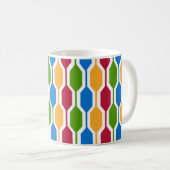 Retro Hexagons Kaffeetasse (VorderseiteRechts)