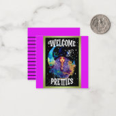 Retro Hexe Beauty Halloween Mitteilungskarte (Vorderseite/Rückseite Beispiel)