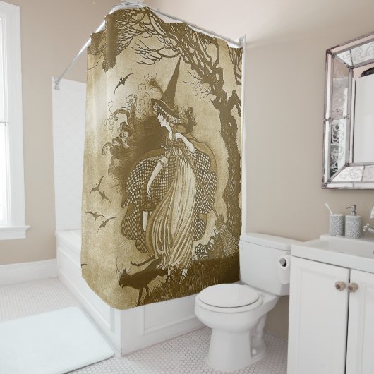 Retro Hexe Duschvorhang (Beispiel)