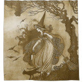 Retro Hexe Duschvorhang (Vorderseite)