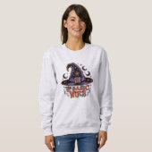 Retro Hexe Spooky Drehbuch Halloween Kostüme Fraue Sweatshirt (Vorne ganz)