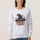 Retro Hexe Spooky Drehbuch Halloween Kostüme Fraue Sweatshirt (Vorderseite)