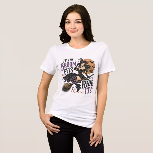 Retro Hexe Tri-Blend Shirt (Vorderseite voll)