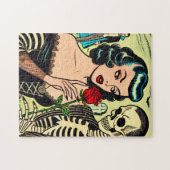 Retro Hexe Vampire Girl Horror Comic Puzzle (Horizontal)