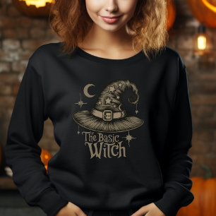 Retro Hexe Vintage Typografie Halloween-Kostüm Sweatshirt