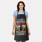 Retro-Hexen-Design für Halloween-Katz-Mutter-Liebh Schürze (Getragen)
