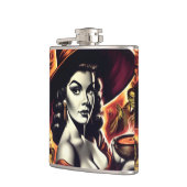 Retro-Hexen-Pin-up Flachmann (Links)