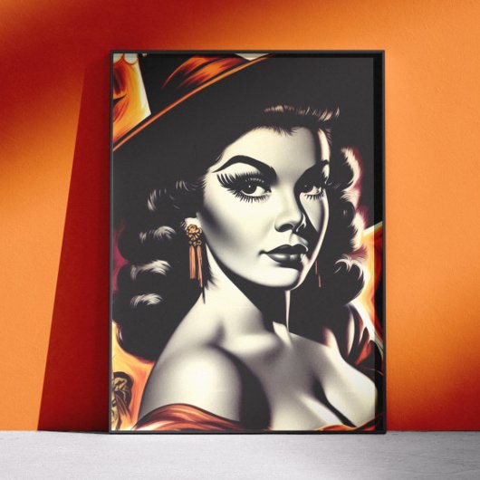 Retro-Hexen-Pin-up Poster
