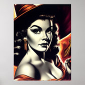 Retro-Hexen-Pin-up Poster (Vorne)