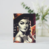 Retro-Hexen-Pin-up Postkarte (Stehend Vorderseite)